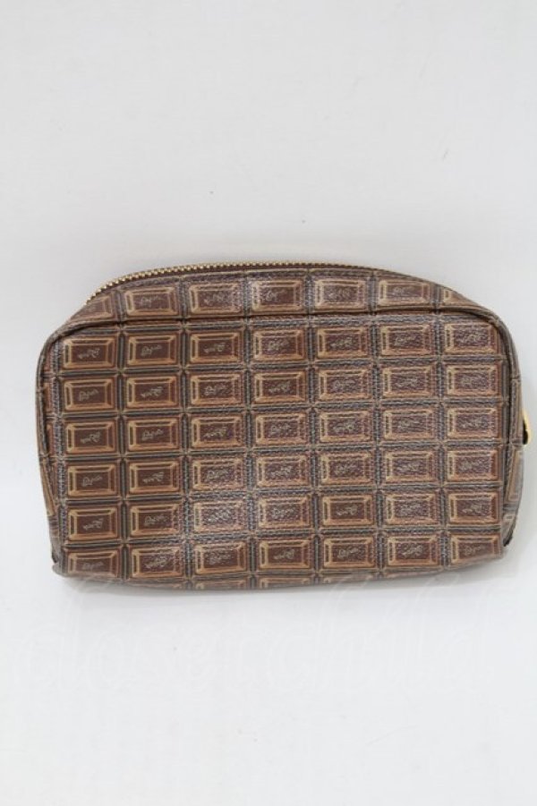 画像2: Q-pot. / ビターチョコレートスクエアポーチ  ブラウン S-25-10-11-005-QP-ZA-HR-ZS (2)