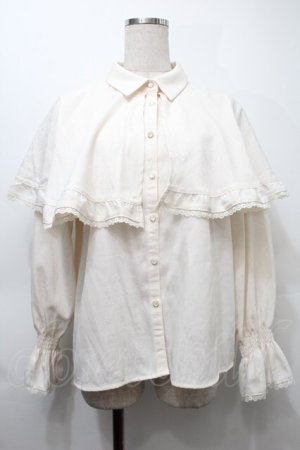 画像: axes femme / ジャカードケープブラウス  オフ S-25-10-11-055-AX-BL-HR-ZS
