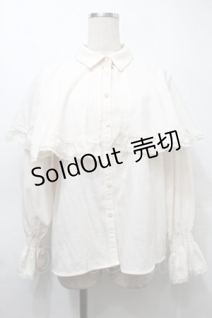 画像: axes femme / ジャカードケープブラウス  オフ S-25-10-11-055-AX-BL-HR-ZS