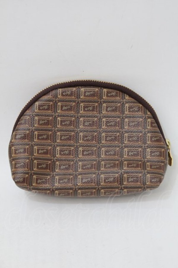 画像2: Q-pot. /  Chocolate Cosmetic Pouch  ブラウン S-25-10-11-006-QP-AC-HR-ZS (2)