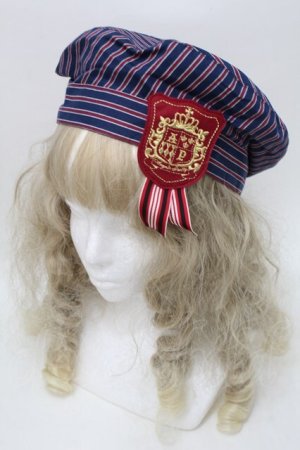 画像: Angelic Pretty / Universityベレー  紺ｘワイン S-25-10-11-030-AP-AC-HR-ZS