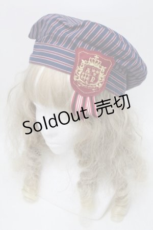 画像: Angelic Pretty / Universityベレー  紺ｘワイン S-25-10-11-030-AP-AC-HR-ZS