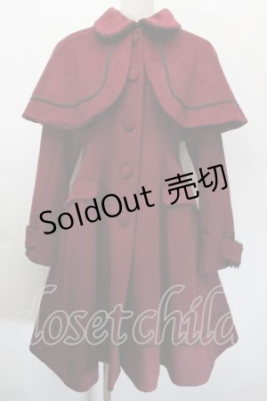 画像: ATELIER PIERROT / ケープ付きコート  ワイン S-25-10-12-048-EL-CO-AS-ZS