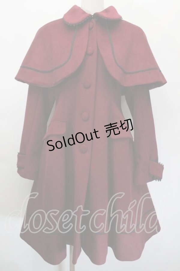 画像1: ATELIER PIERROT / ケープ付きコート  ワイン S-25-10-12-048-EL-CO-AS-ZS (1)