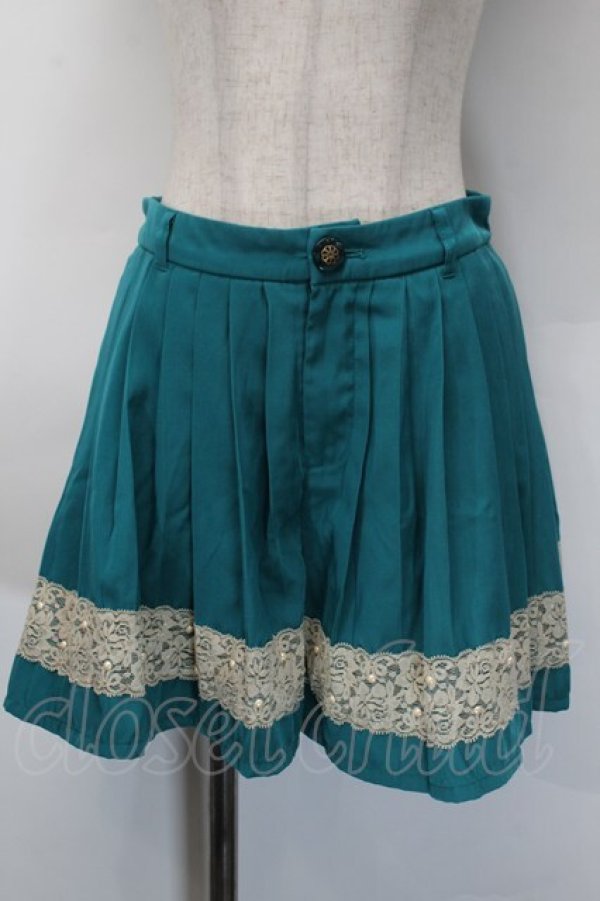 画像1: axes femme / レースデザインキュロット  グリーン S-25-10-12-052-AX-PA-HR-ZS (1)
