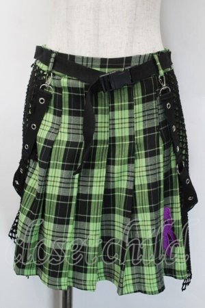 画像: ACDC RAG / パステルグルーミーメッシュスカート  グリーン S-25-10-12-053-PU-SK-AS-ZS