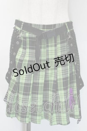画像: ACDC RAG / パステルグルーミーメッシュスカート  グリーン S-25-10-12-053-PU-SK-AS-ZS