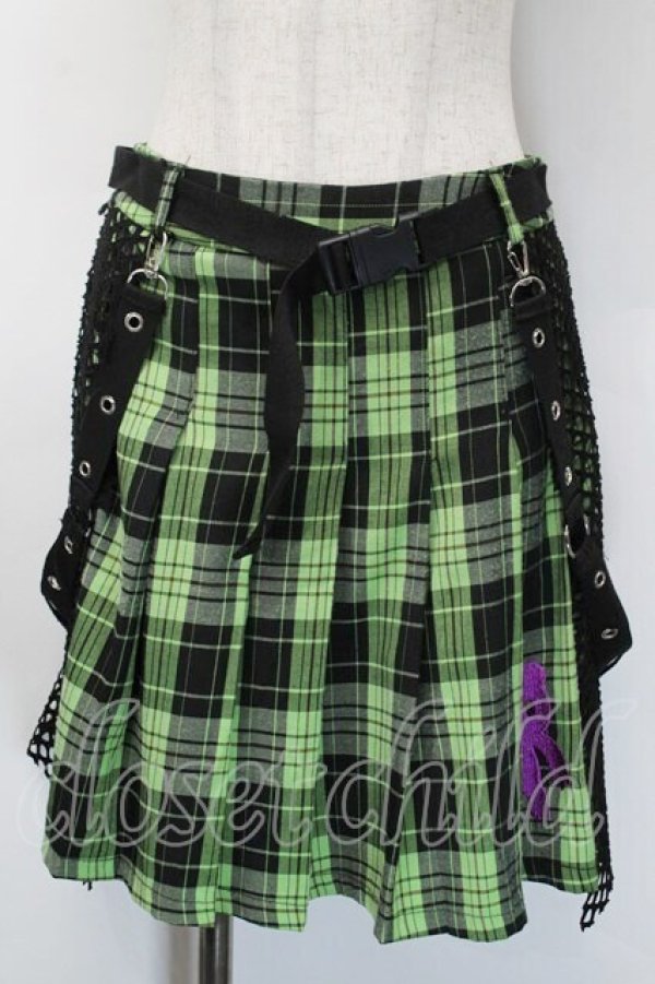 画像1: ACDC RAG / パステルグルーミーメッシュスカート  グリーン S-25-10-12-053-PU-SK-AS-ZS (1)