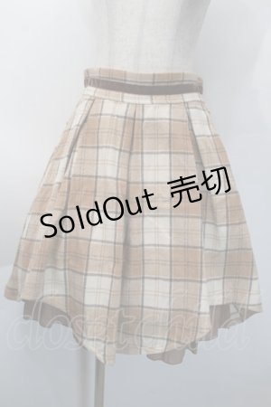 画像: axes femme POETIQUE / 起毛チェックタックスカート  ベージュ S-25-10-12-057-AX-SK-HR-ZS