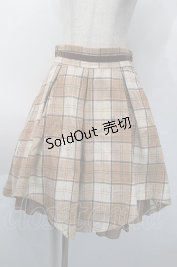 画像1: axes femme POETIQUE / 起毛チェックタックスカート  ベージュ S-25-10-12-057-AX-SK-HR-ZS (1)