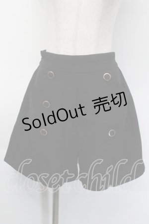 画像: axes femme POETIQUE / 連ボタンキュロットパンツ  黒 S-25-10-12-061-AX-PA-HR-ZS