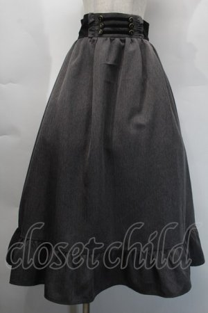 画像: axes femme / ナポレオンモチーフロングスカート  グレー S-25-10-12-063-AX-SK-HR-ZS