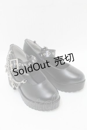 画像: LOLITA / チェーン付きパンプス  黒 S-25-10-12-012-LO-SH-HR-ZS