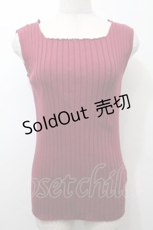 画像: axes femme / リブタンクトップ  ワイン S-25-10-12-016-AX-TO-HR-ZS