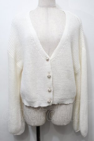 画像: axes femme POETIQUE / パール釦ショートニットカーデ  オフ S-25-10-12-021-AX-TO-HR-ZS