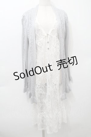 画像: axes femme / レイヤード風デザインカーディガン  グレーｘ白 S-25-10-12-022-AX-TO-HR-ZS