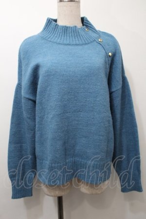 画像: LOLITAその他(お買取対象外) / 連ボタンタートネックニット  ブルー S-25-10-12-025-LO-TO-HR-ZS