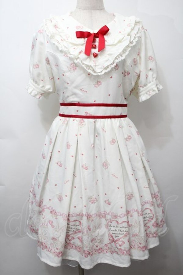 画像1: LIZ LISA / ラブレターラビット柄ワンピース  オフ S-25-10-12-034-LO-OP-AS-ZS (1)