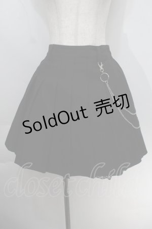 画像: NOEMIE / チェーン付きプリーツスカート  黒 S-25-10-14-053-LO-SK-HR-ZS