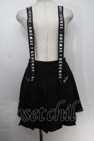 画像: NOEMIE / サスペンダーインパン付きプリーツスカート  黒 S-25-10-14-055-LO-JA-HR-ZS