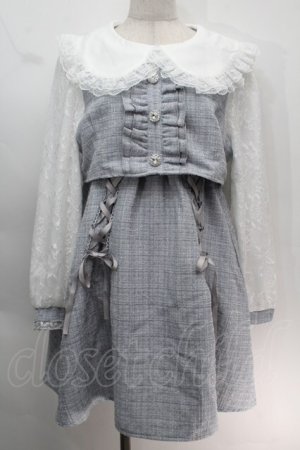 画像: NOEMIE / お嬢さんキラキラレースアップワンピース  サックス S-25-10-14-027-LO-OP-HR-ZS