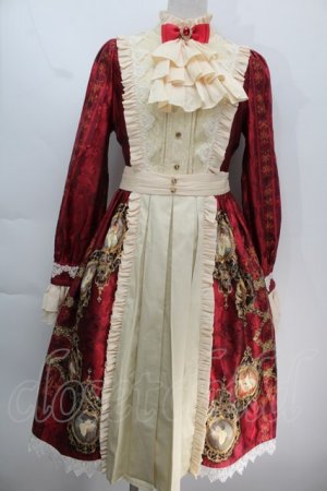 画像: Quaint Lass / アルフォンソの宝石賛歌ワンピース  バーガンディ S-25-10-14-029-EL-OP-HR-ZS