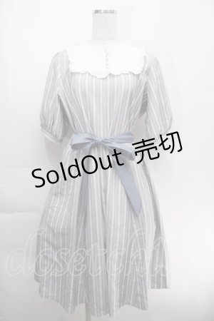 画像: axes femme / ブロッキングストライプワンピース  グレー S-25-10-14-033-AX-OP-AS-ZS