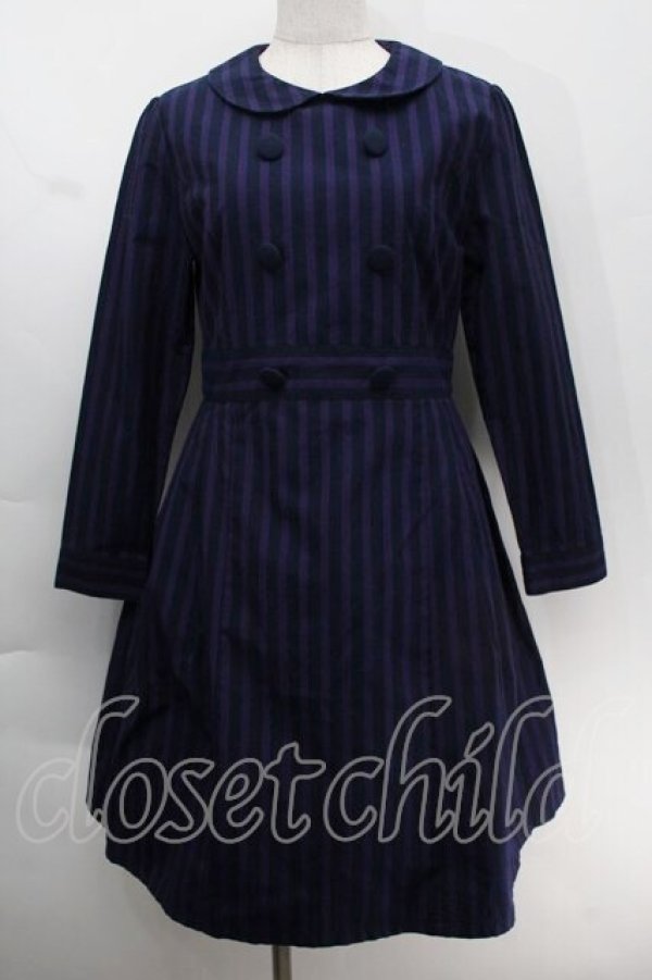 画像1: Fi.n.t / GIGIストライプワンピース  紺 S-25-10-14-036-CA-OP-HR-ZT333 (1)