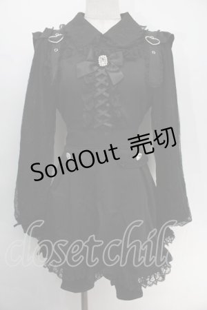 画像: NOEMIE / ハートバックルレースアップセットアップ  黒 S-25-10-14-043-LO-OP-HR-ZS
