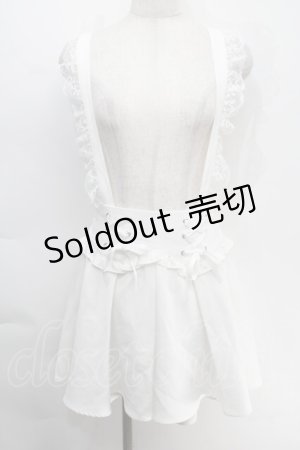 画像: NOEMIE / サス付きスピンドルスカパン  白 S-25-10-14-046-LO-SK-HR-ZS