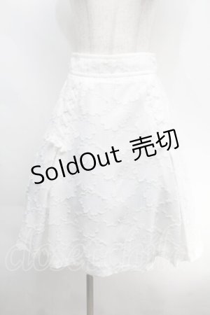 画像: 【SALE】LODISPOTTO / 花刺 フレアスカート  白 S-25-10-14-047-LO-SK-HR-ZT269