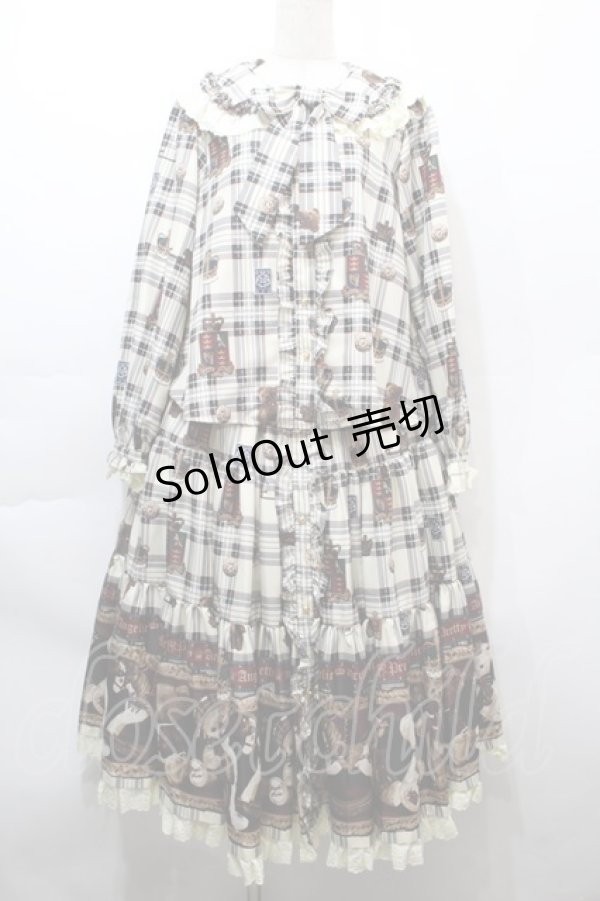 画像1: Angelic Pretty / British Bearブラウス＆ティアードスカート  アイボリー S-25-10-15-049-AP-OP-AS-ZS (1)