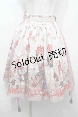 画像: ALICE and the PIRATES / クリスの百鬼夜行〜宵に咲き誇る妖の華〜柄スカート  朱鷺×藤（Pink） S-25-10-15-054-PA-SK-AS-ZS