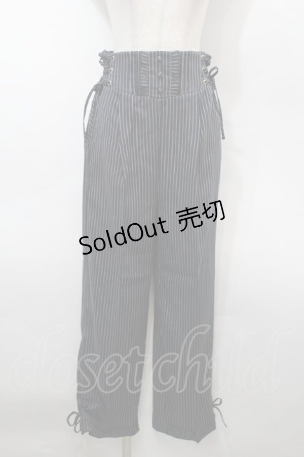 画像1: axes femme / ハイウエストストライプパンツ  紺 S-25-10-15-059-AX-PA-HR-ZS (1)