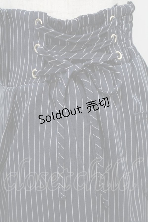 画像4: axes femme / ハイウエストストライプパンツ  紺 S-25-10-15-059-AX-PA-HR-ZS (4)