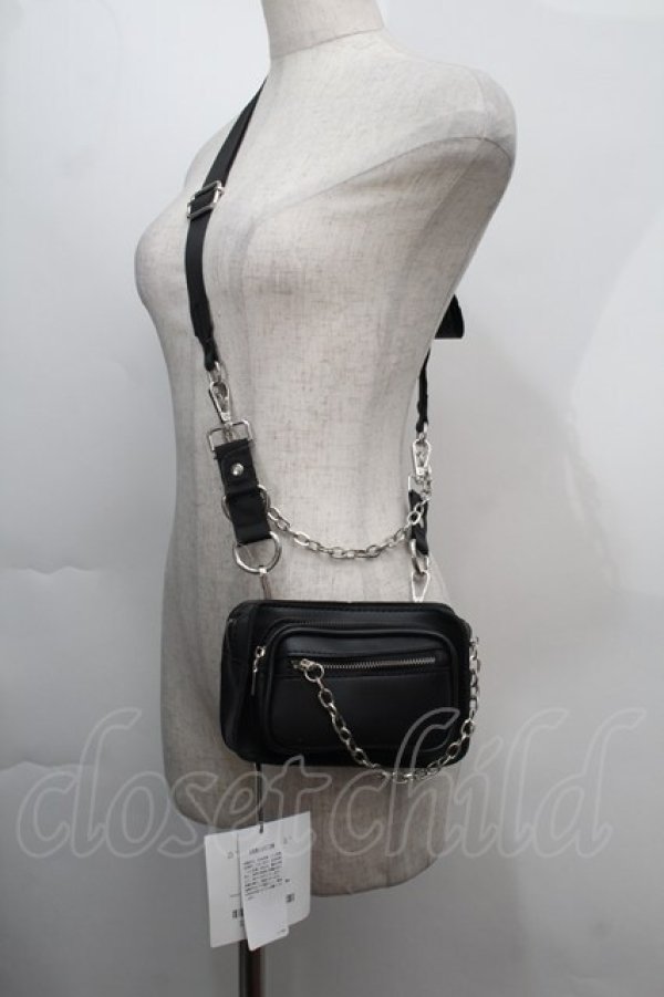 画像2: Jamie エーエヌケー / チェーンミニポシェット  黒 S-25-10-15-011-LO-ZA-HR-ZS (2)