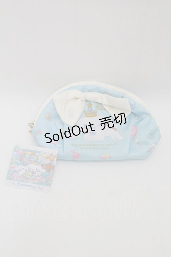 画像1: サンリオ / シナモロールポーチ  サックス S-25-10-15-003-EL-BG-HR-ZS (1)