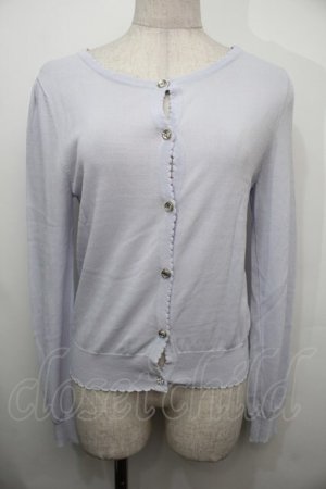 画像: LODISPOTTO / 透かしカーディガン  サックス S-25-10-15-022-LO-TO-HR-ZS