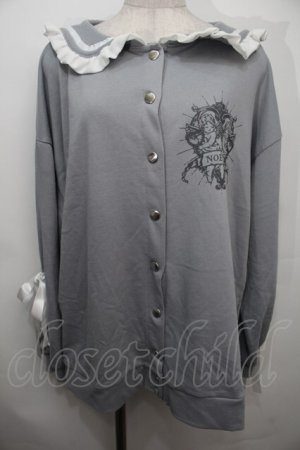 画像: NOEMIE / 袖スピンドルフリルセーラー裏毛ブルゾン  グレー S-25-10-15-023-LO-TO-HR-ZS