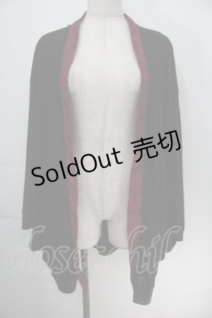 画像: Qutie Frash / 着物袖カーディガン  黒ｘ赤 S-25-10-15-032-QU-JA-AS-ZS