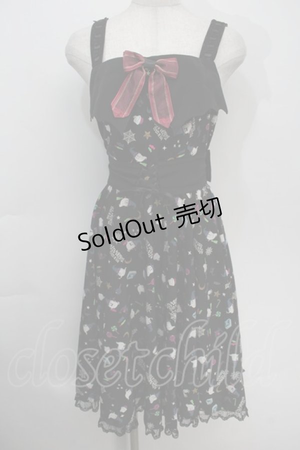 画像1: metamorphose / Sweet Spooky Nightサーキュラージャンパースカート 1 黒 S-25-10-15-043-ME-OP-HR-ZS (1)