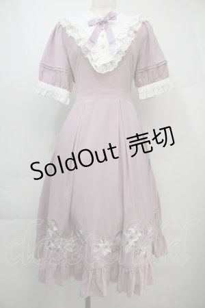 画像: Amavel / Bouquet of Lily ミドルワンピース  ラベンダー S-25-10-15-045-CA-OP-HR-ZS