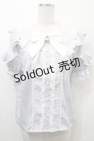 画像: NOEMIE / レースラッフルオープンショルダーブラウス  黒ｘ白 S-25-10-16-029-LO-BL-HR-ZS