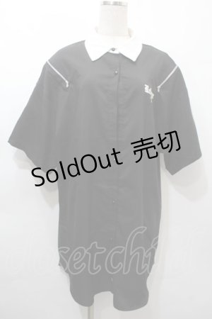 画像: NOEMIE / 病みうさ襟付きTシャツ  黒 S-25-10-16-040-LO-TS-HR-ZS