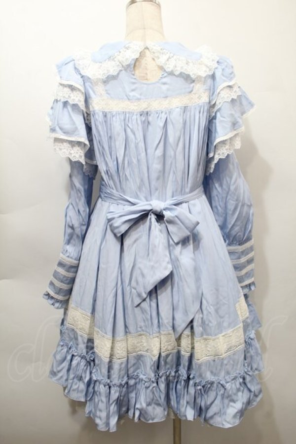 画像2: Hoshibako Works / リリアンヌ姉妹 ワンピース(ショート丈)  サックス S-25-10-16-050-LO-OP-HR-ZS (2)