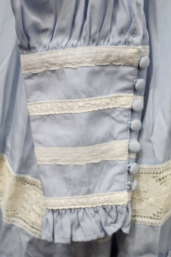 画像4: Hoshibako Works / リリアンヌ姉妹 ワンピース(ショート丈)  サックス S-25-10-16-050-LO-OP-HR-ZS (4)