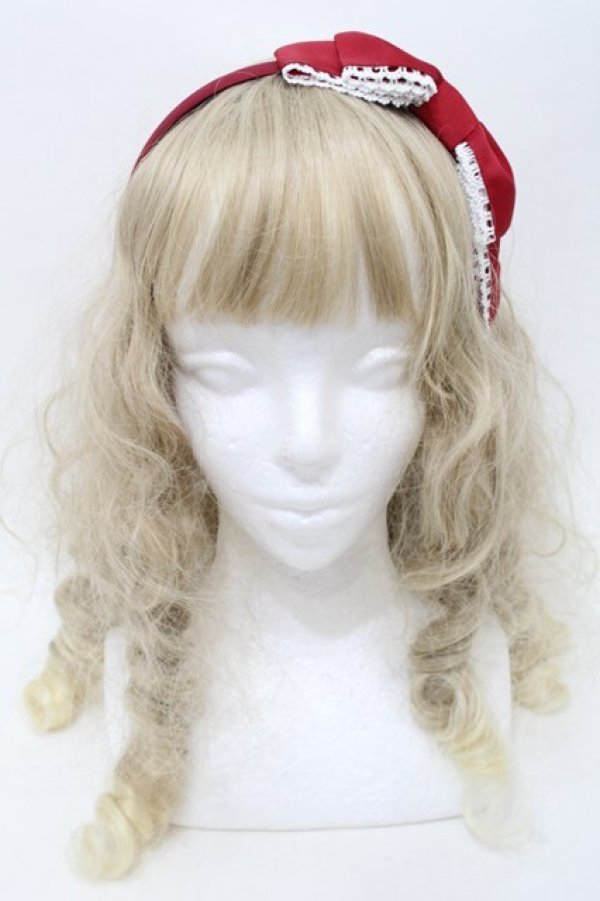 画像2: Chalmiere / グログランリボンカチューシャ  赤 S-25-10-16-006-LO-AC-HR-ZS (2)