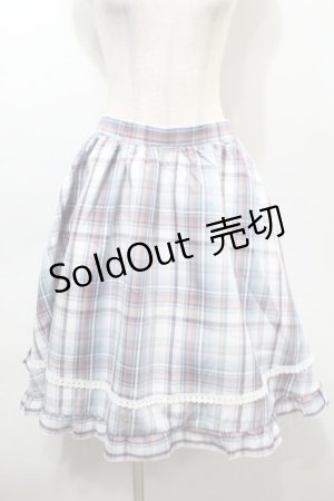画像: Virally / チェックスカート  ブルー S-25-10-16-062-LO-SK-HR-ZS