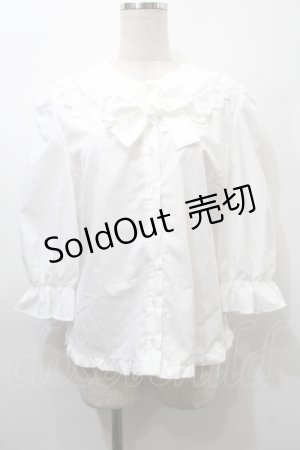 画像: Princess Flower Garden / TT＊KRSリボンブラウス  白 S-25-10-16-019-LO-TO-HR-ZS
