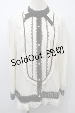 画像: axes femme / ベロア使いブラウス  アイボリー S-25-10-16-026-AX-BL-HR-ZS